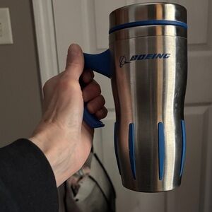 Boeing Stainless Steel Travel Mug with Blue Accents